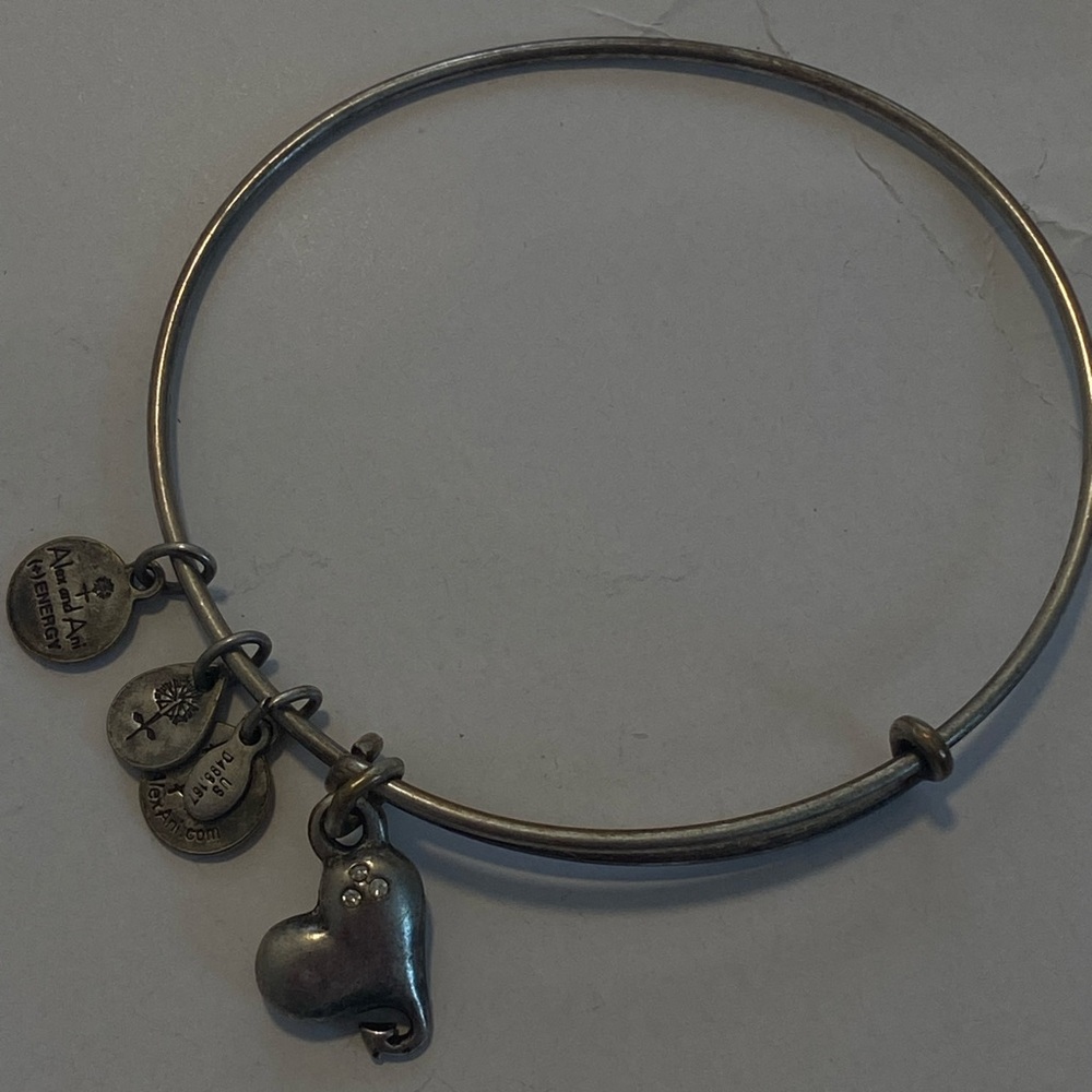 Alex and Ani Silver Heart Charm Bracelet